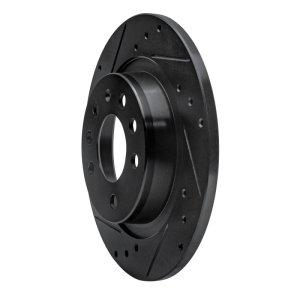 Pontiac Solstice Brake Rotor (1) - Rear Left - R1 Concepts - Drilled & Slotted - Black - `06-`10